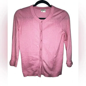 KATE SPADE NEW YORK bubble gum pink button Down cardigan with bow sleeves xs